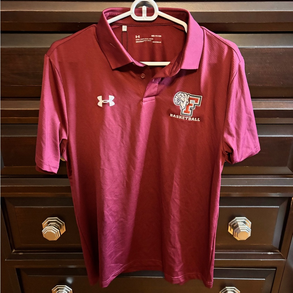 Under Armour Men's Maroon Basketball Polo Shirt - Fordham University